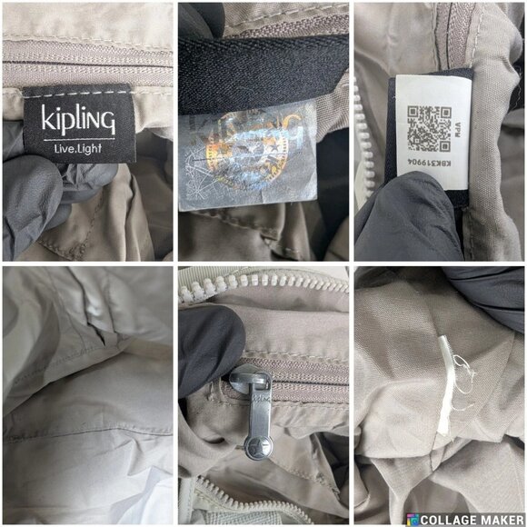 Pack of 2 KIPLING Gray/Light Blue Medium Bag Polyester with Shoulder Strap - Picture 8 of 16